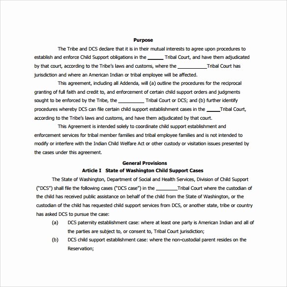 Child Support Agreement Template New 8 Sample Child Support Agreements