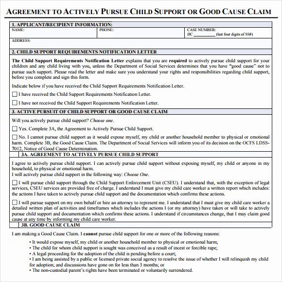 Child Support Agreement Template Unique 8 Sample Child Support Agreements