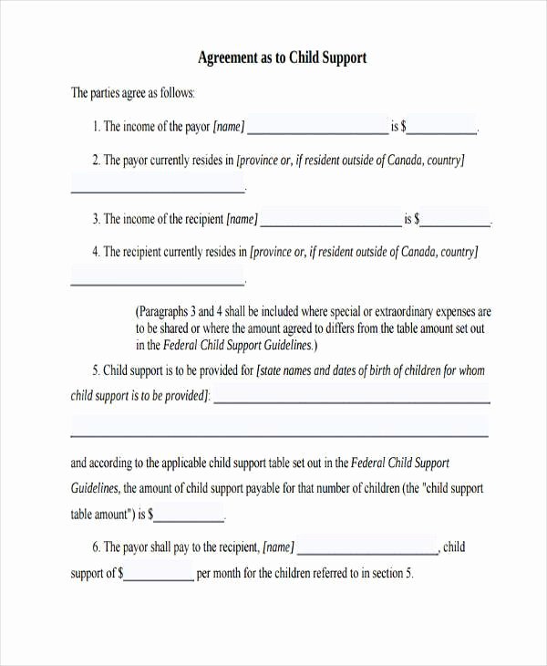 Child Support Letter Template Best Of Sample Child Support Agreement forms 8 Free Documents
