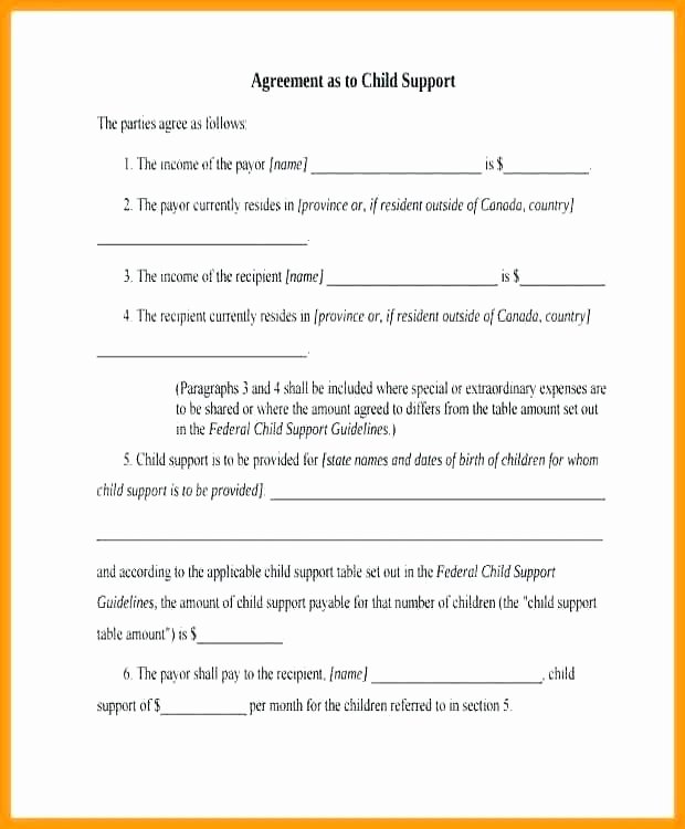 Child Support Receipt Template Luxury 15 Sample Payment Agreements