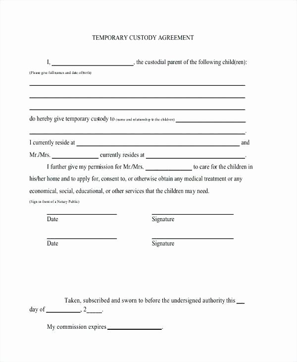 Child Visitation Agreement Template Fresh A Child Custody Agreement Template and Free Joint form