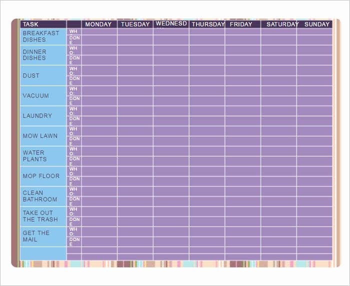 Children Chore Chart Template Elegant 22 Chore Chart Template Free Pdf Excel Word formats