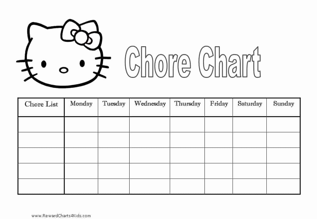 Children Chore Chart Template Lovely Chore Charts for Kids