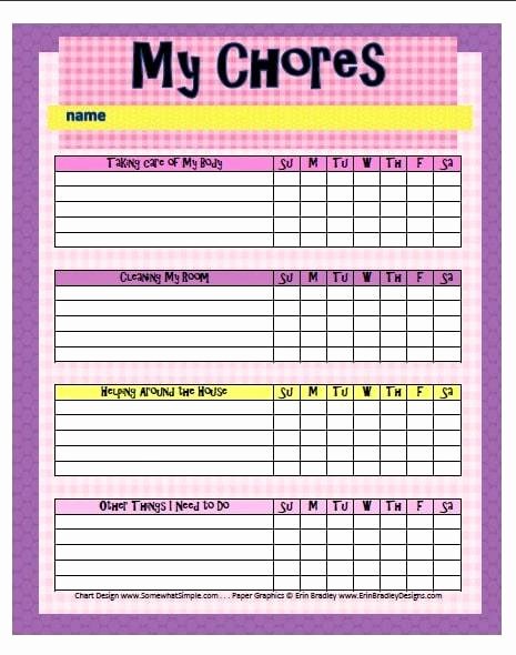 Children Chore Chart Template Luxury Free Printable Chore Charts for Kids