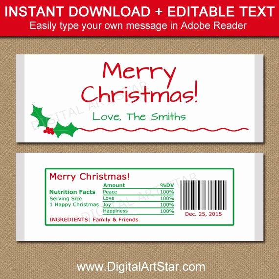 Chocolate Bar Wrapper Template Awesome Editable Christmas Candy Bar Wrappers Printable Christmas