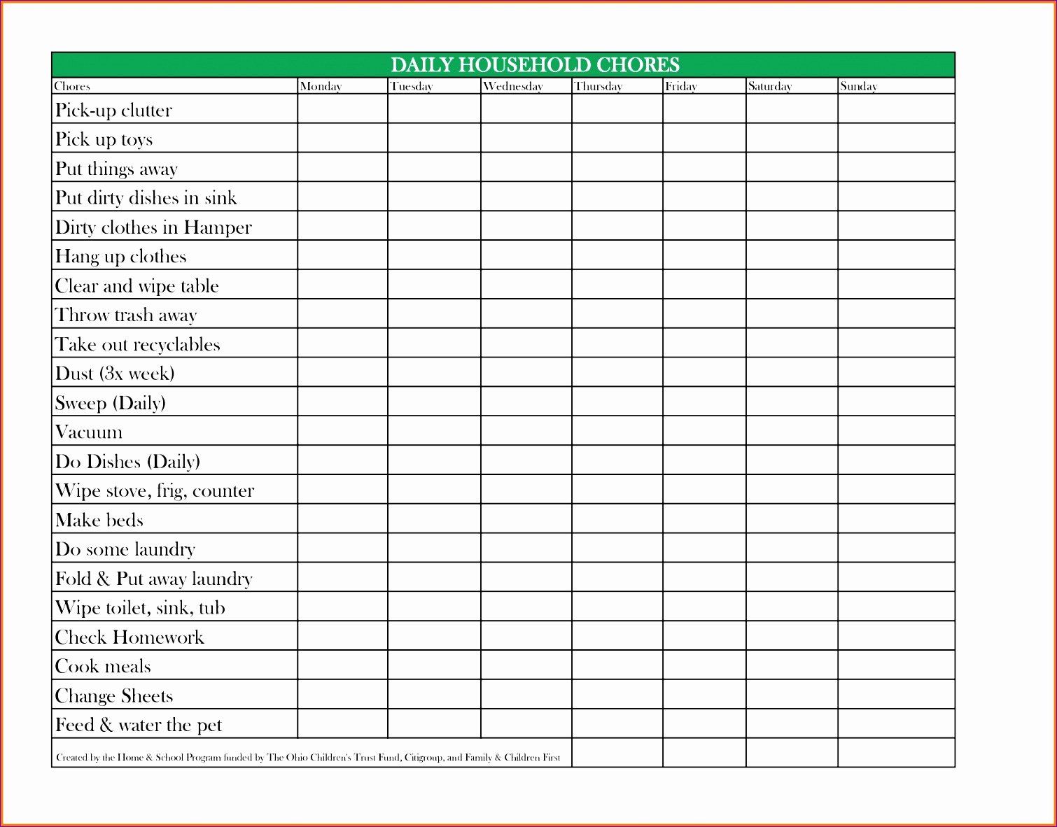 Chore Chart Template Excel Awesome 7 Responsibility Matrix Template Excel Exceltemplates