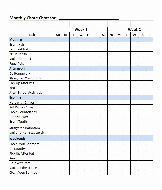 Chore Chart Template Excel Best Of Best 25 Chore Chart Template Ideas On Pinterest