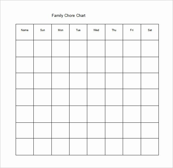 Chore Chart Template Excel Unique Chore Chart Template