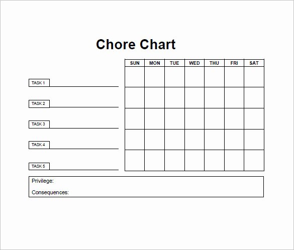 Chore Chart Template Excel Unique Chore List Template 10 Free Word Excel Pdf format