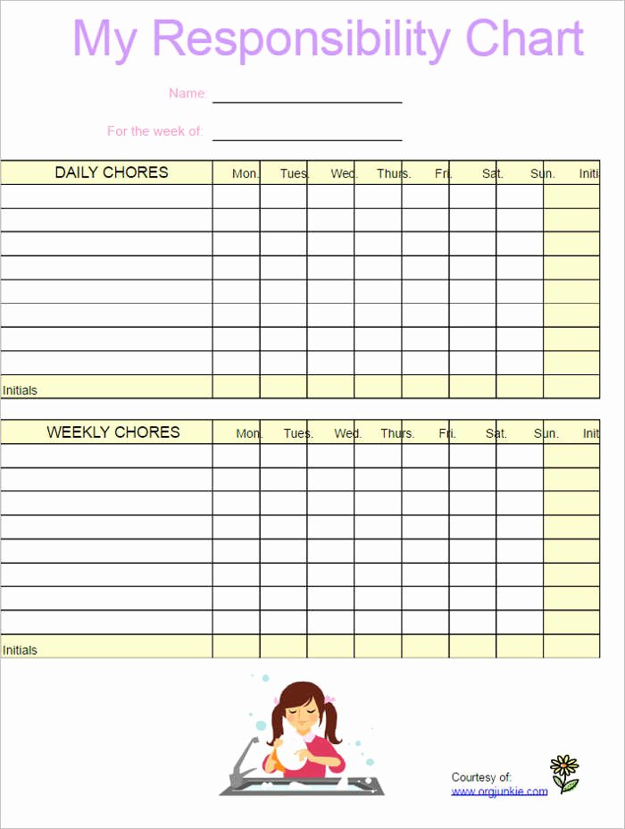Chore Chart Template Word Awesome 22 Chore Chart Template Free Pdf Excel Word formats