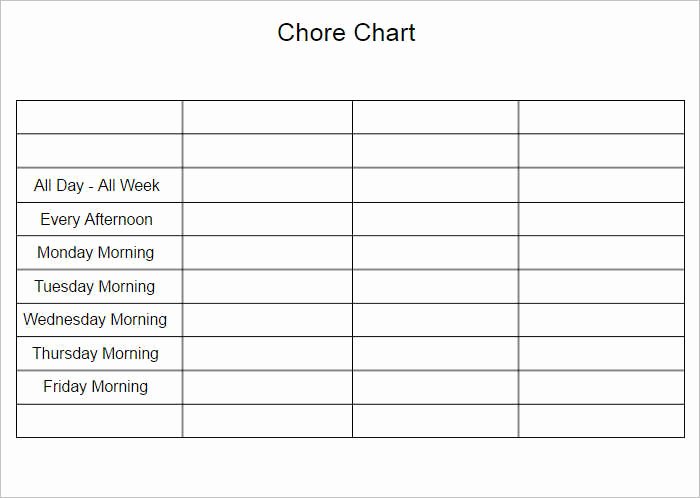Chore Chart Template Word Fresh 22 Chore Chart Template Free Pdf Excel Word formats