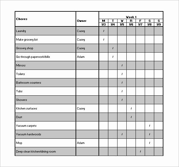 Chore Chart Template Word Lovely Chore Chart Template