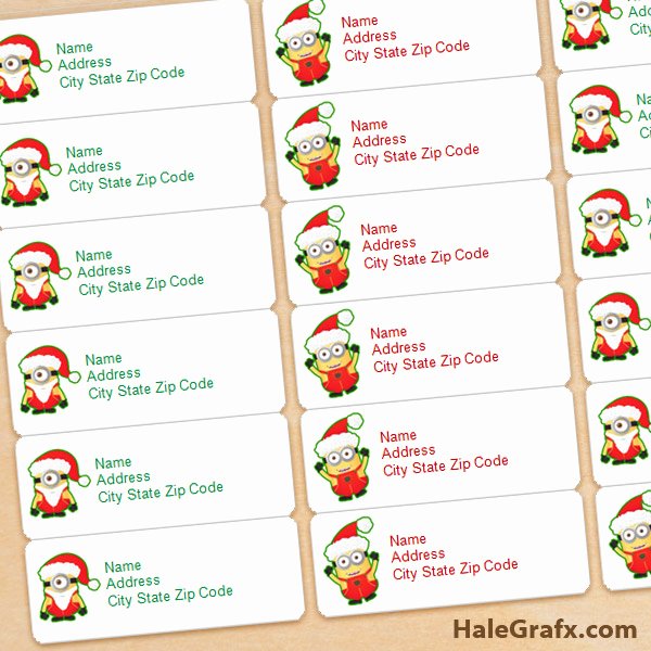 Christmas Mailing Labels Template Awesome Free Printable Christmas Minions Address Labels