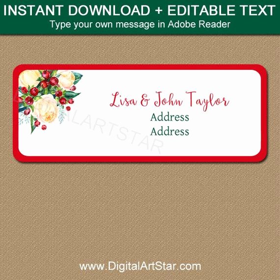 Christmas Mailing Labels Template Beautiful Printable Address Labels Christmas Address Stickers Diy