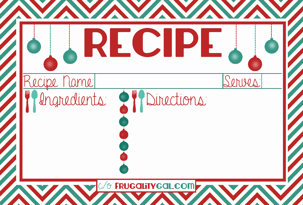 Christmas Recipe Card Template Best Of 8 Best Of Free Editable Printable Recipe Cards