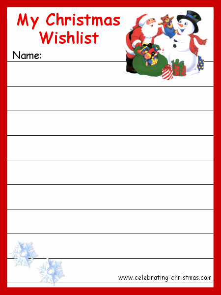 Christmas Wish List Template Awesome Christmas List Template Printable