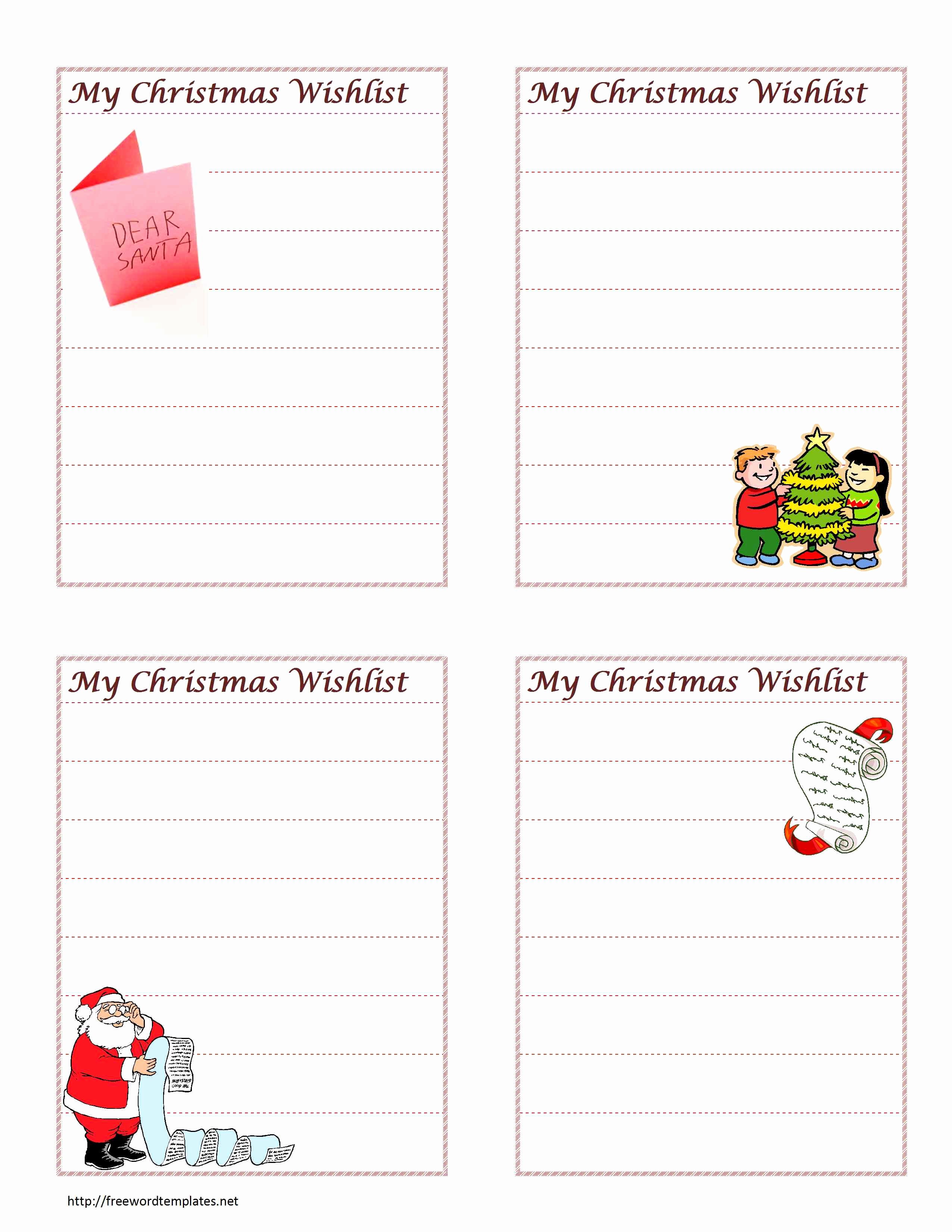 Christmas Wish List Template Beautiful Christmas Wish List Template