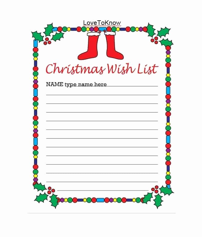 Christmas Wish List Template Fresh 43 Printable Christmas Wish List Templates &amp; Ideas
