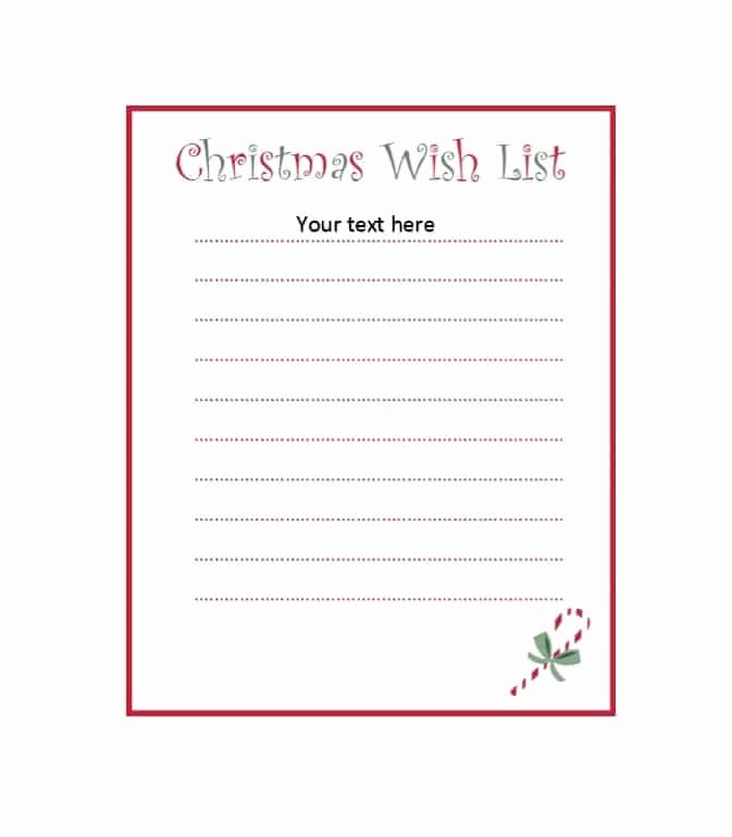 Christmas Wish List Template New 43 Printable Christmas Wish List Templates &amp; Ideas