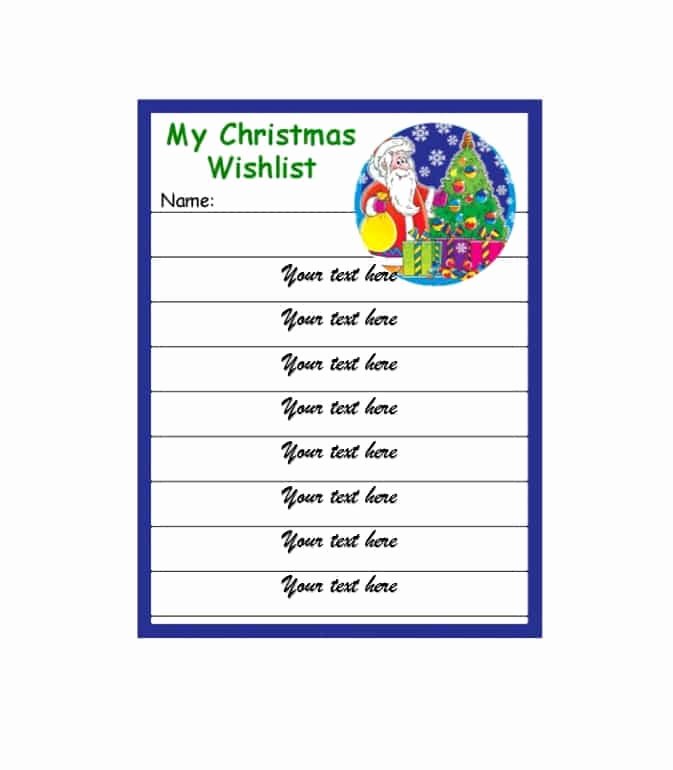 Christmas Wish List Template New 43 Printable Christmas Wish List Templates &amp; Ideas
