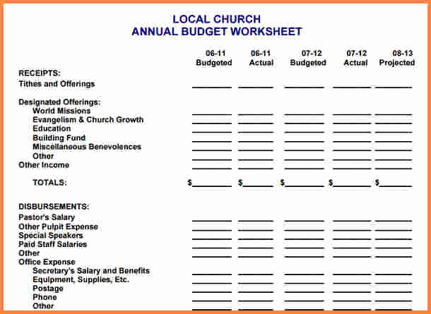 Church Budget Template Excel Unique 10 Sample Church Bud Spreadsheet