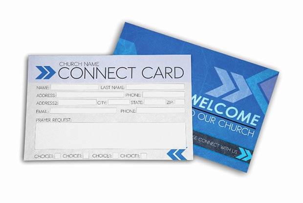Church Connection Card Template Inspirational Postcard Psd Template Church Connect Card Blue
