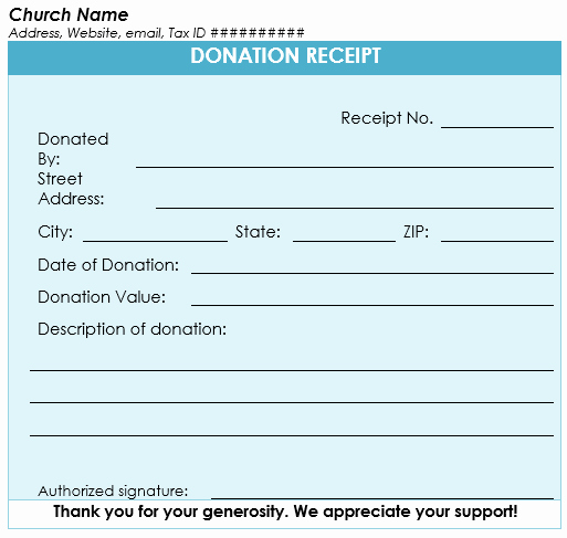 Church Donation Receipt Template Unique Donation Receipt Template 12 Free Samples In Word and Excel