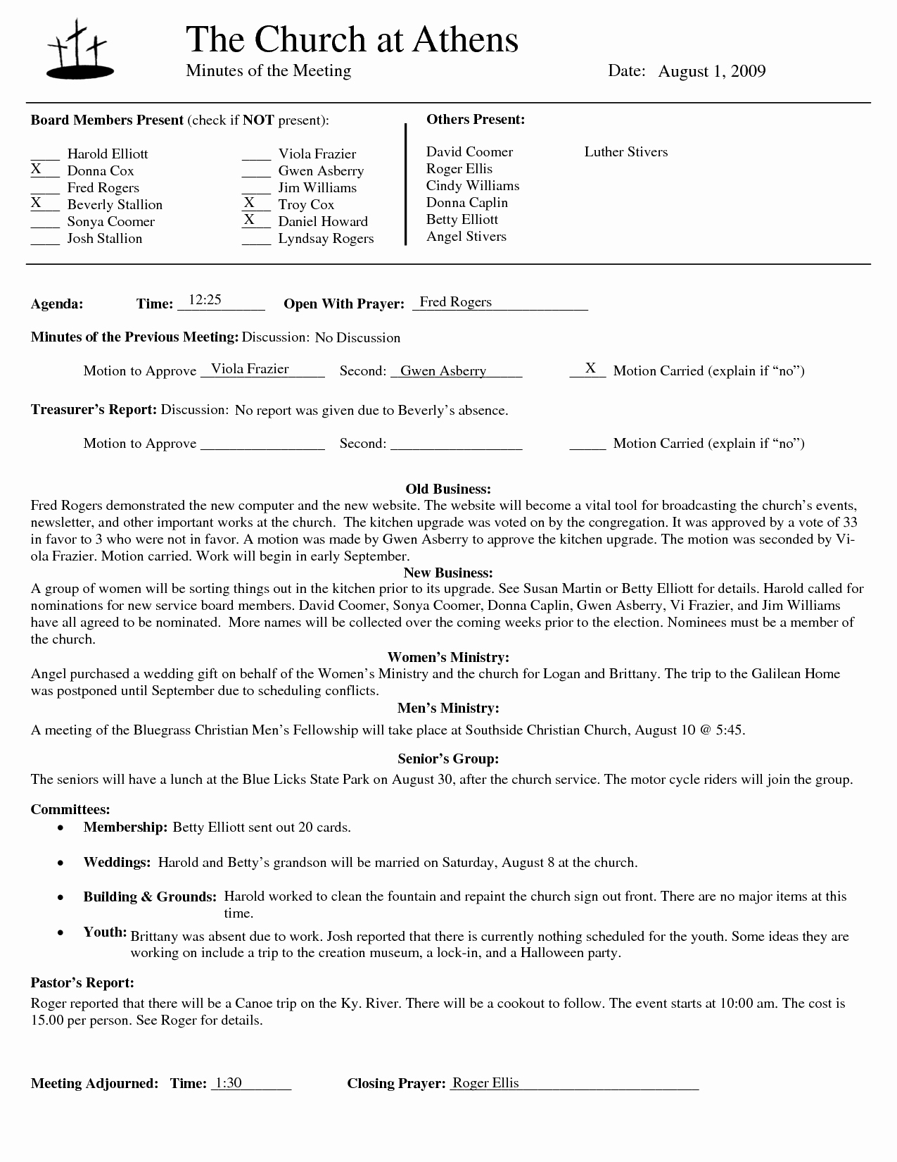 Church Meeting Minutes Template Awesome 14 Best Of Church Board Meeting Minutes format