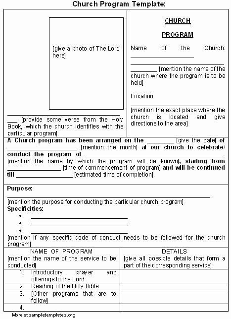 Church Program Template Free Inspirational Program Template for Church Sample Of Church Program