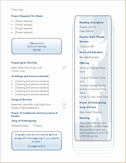 Church Service Program Template Beautiful Church Program Template for Ms Word and Writer