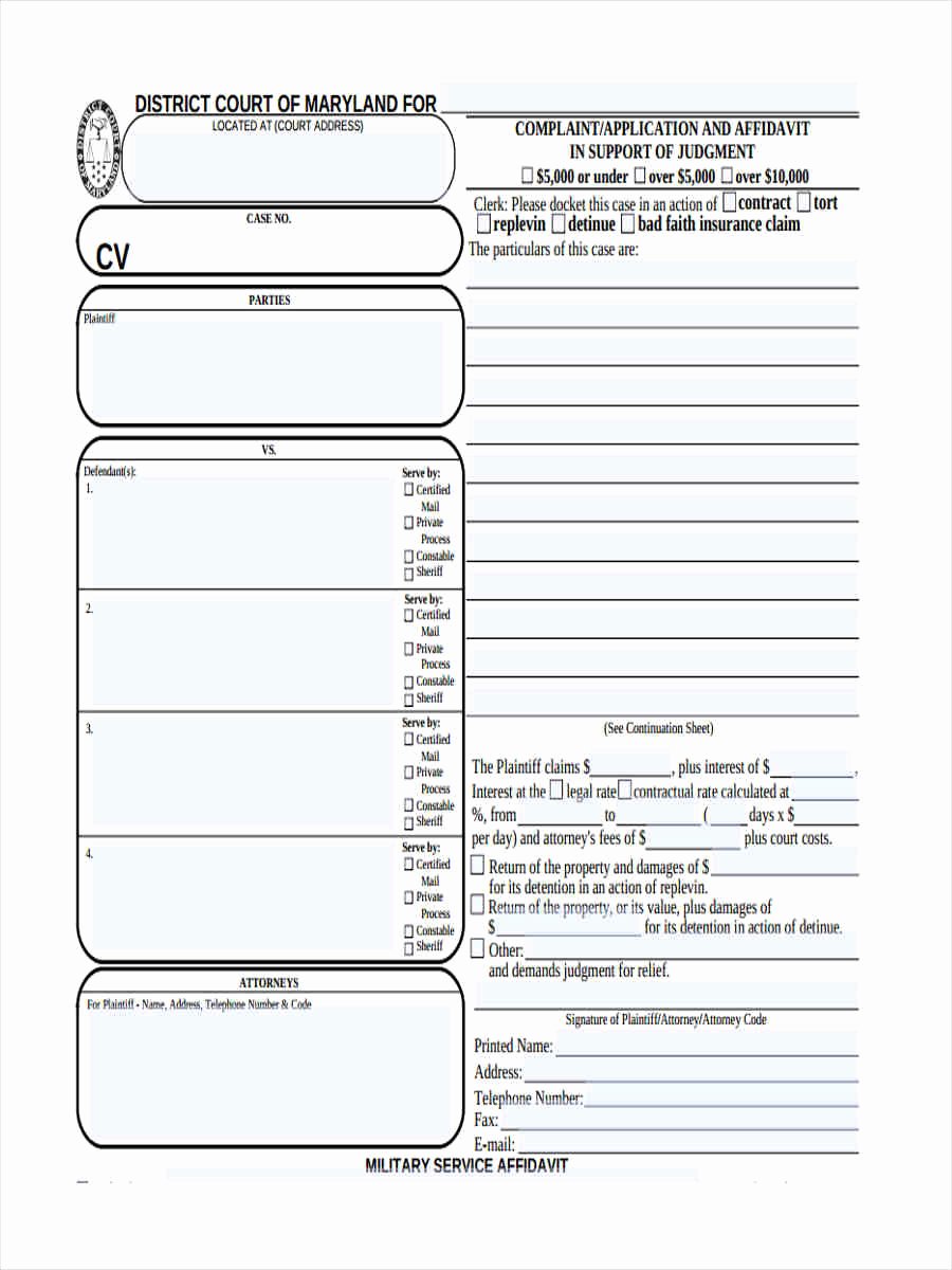  Civil Complaint Template Word Stcharleschill Template