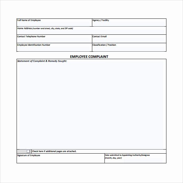 Civil Complaint Template Word Unique 8 Sample Employee Plaint forms to Download