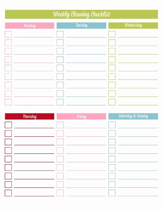 Cleaning Checklist Template Word Awesome Daily Cleaning Checklist Editable Printable Pdf Instant