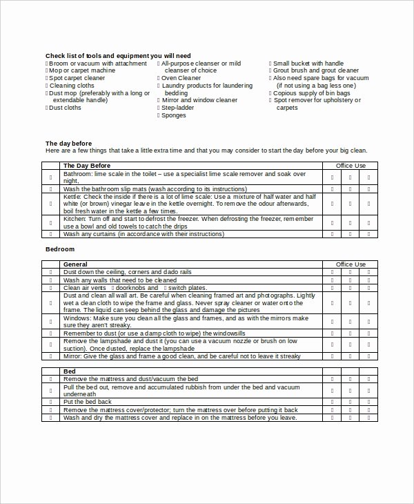 Cleaning Checklist Template Word New Checklist Template 19 Free Word Excel Pdf Documents