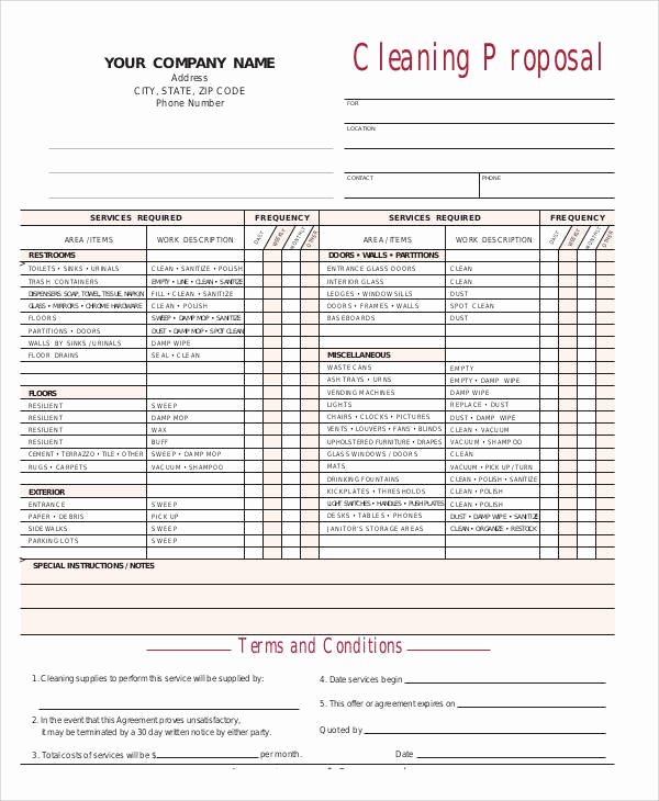 Cleaning Proposal Template Pdf Fresh 44 Proposal form Templates