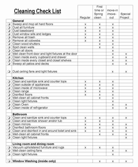 Cleaning Service Checklist Template Best Of Free Printable Cleaning Contract forms Services
