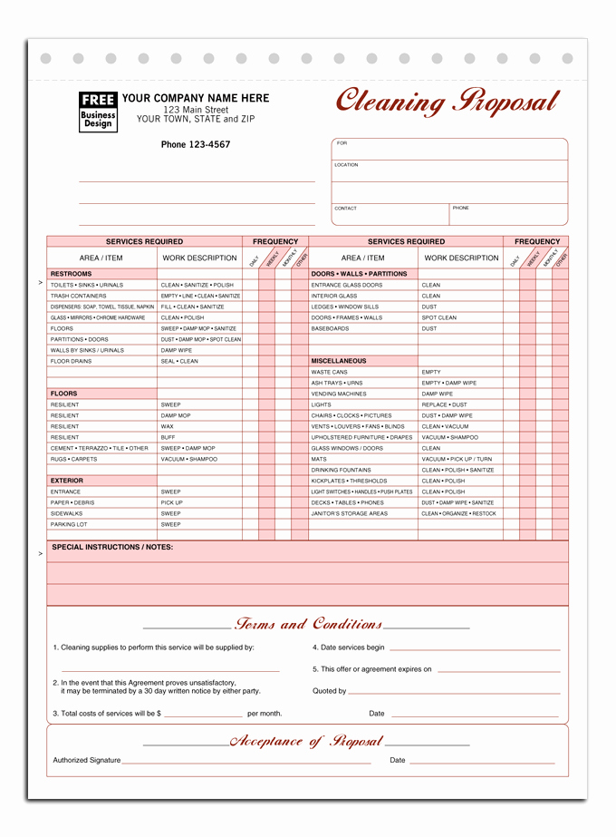 Cleaning Service Checklist Template Fresh 5521 680×923 Business forms Pinterest