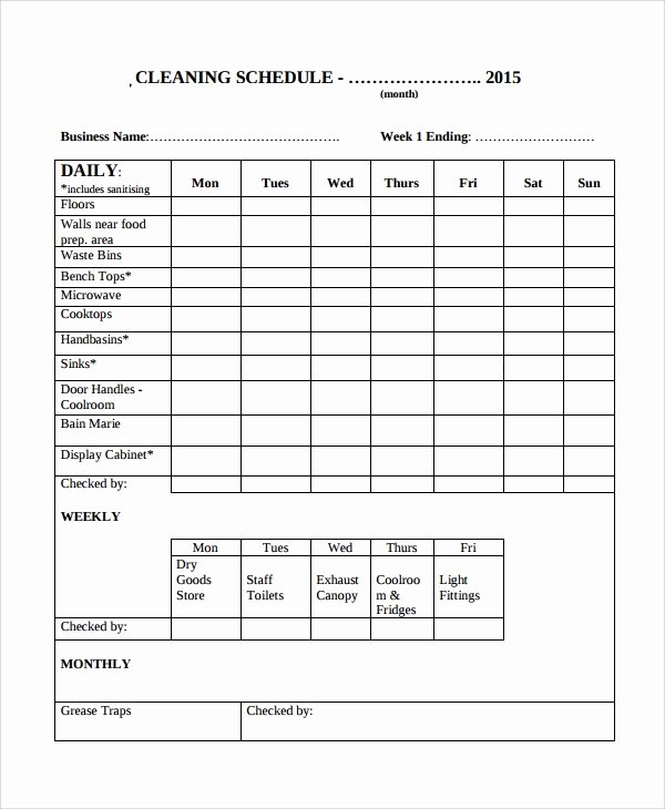 Cleaning Service Checklist Template Lovely 8 Sample Cleaning Checklist Templates