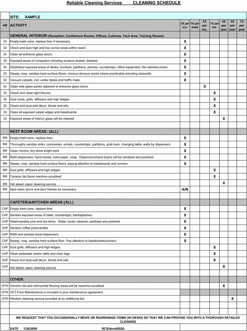Cleaning Service Checklist Template Luxury Reliable Cleaning Service