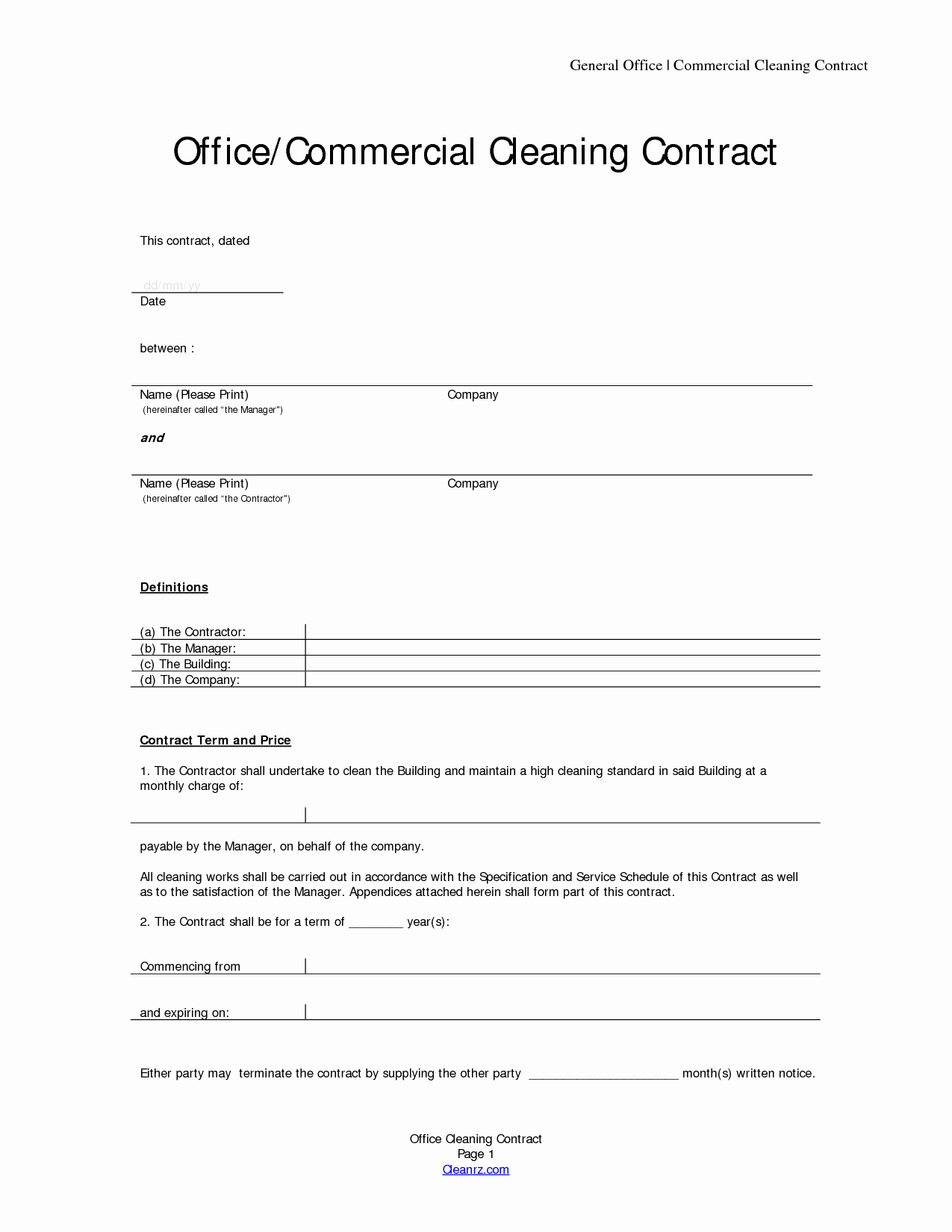 Cleaning Service Contract Template Elegant Basic Service Contract Mughals