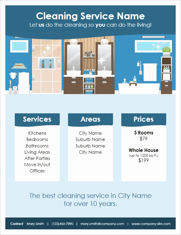 Cleaning Service Template Free Elegant Cleaning Service Flyer Template for Word
