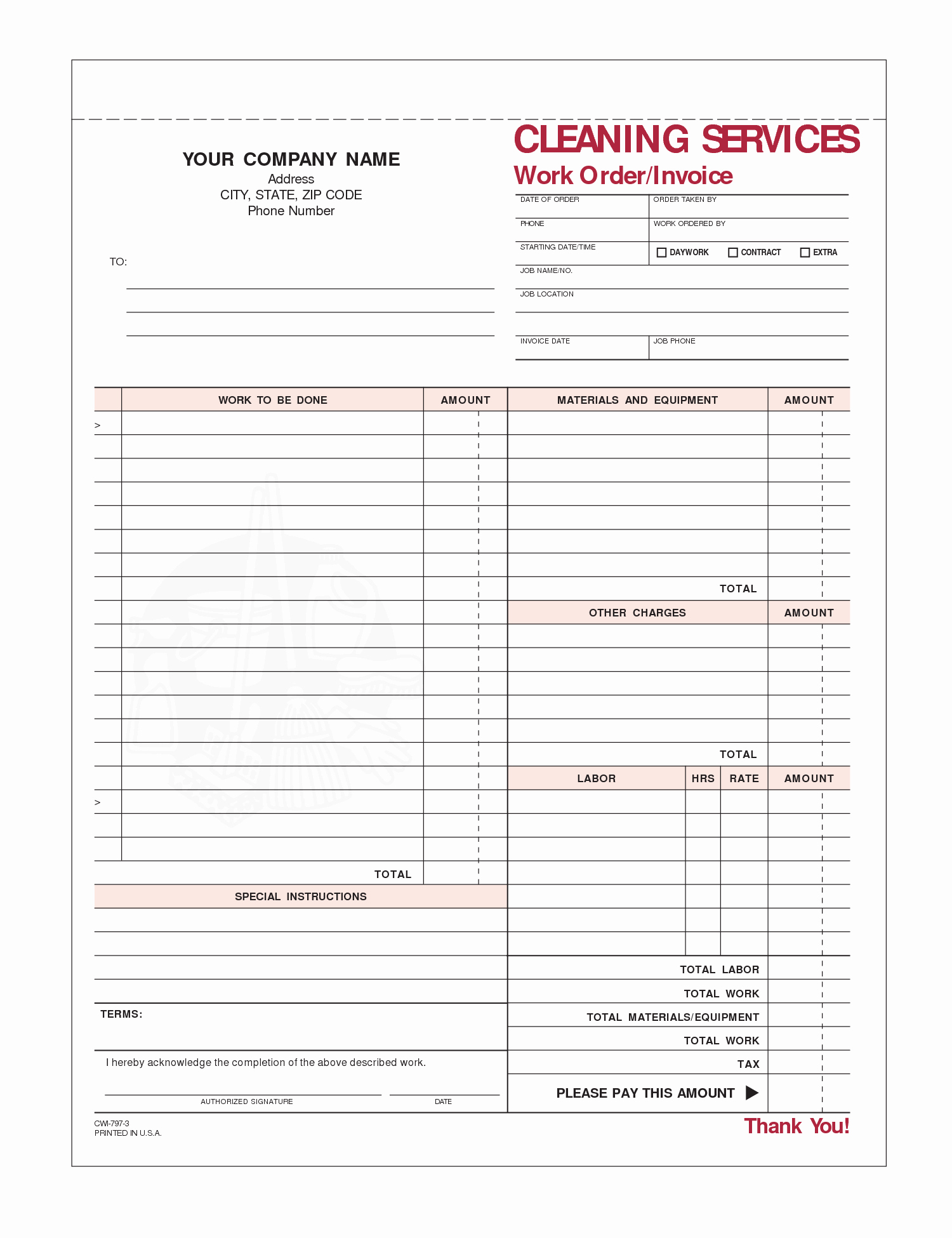 Cleaning Service Template Free Luxury 8 Best Of Printable House Cleaning Invoice House