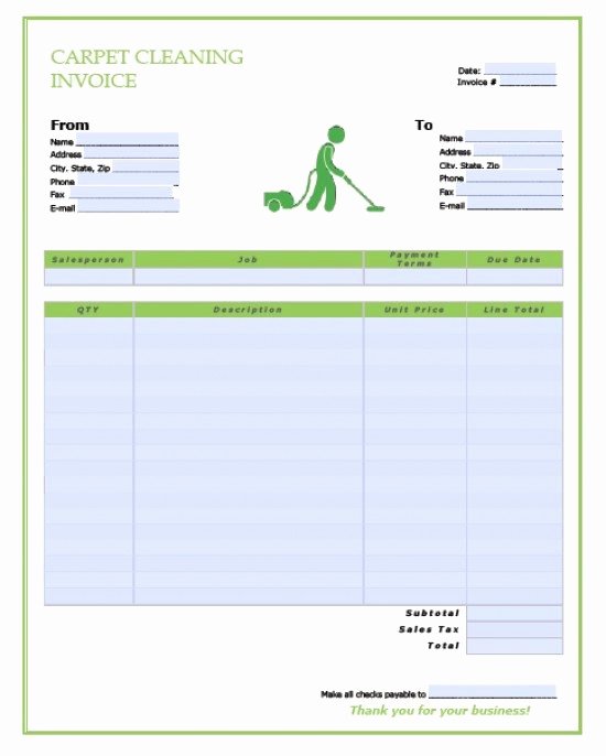 Cleaning Services Invoice Template Best Of Free Carpet Cleaning Service Invoice Template