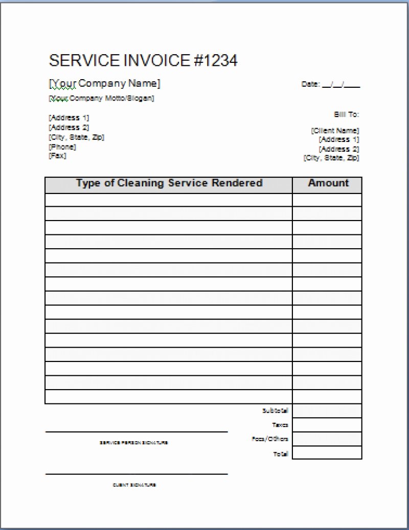 Cleaning Services Invoice Template Elegant Cleaning Invoice Template Invoice Template Ideas