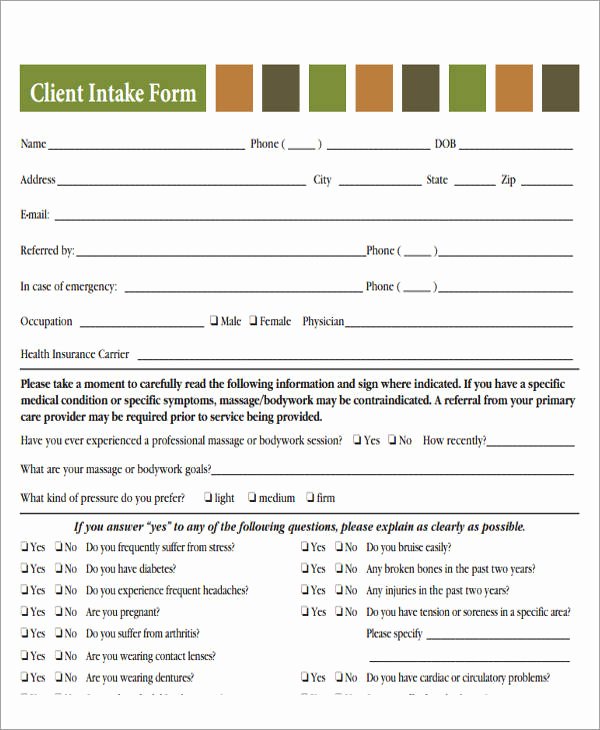 Client Intake form Template New 45 Free Medical forms