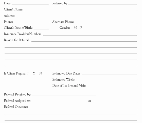 Client Referral form Template Beautiful Exhibit A 1 Sample Demographic and Referral form