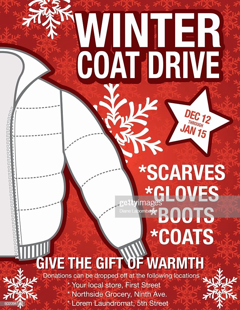 Clothing Drive Flyer Template Awesome Winter Coat Drive Charity Poster Template Vector Art
