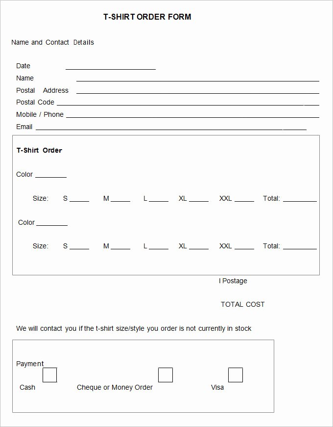 Clothing order form Template Awesome 26 T Shirt order form Templates Pdf Doc