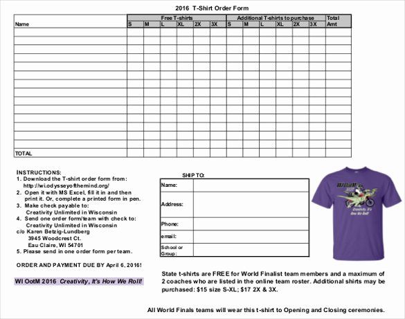 Clothing order form Template Inspirational 26 T Shirt order form Templates Pdf Doc
