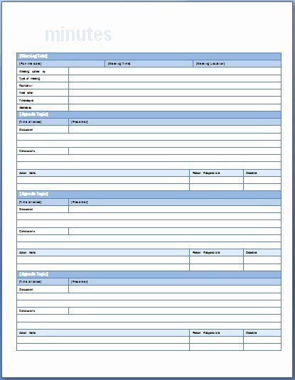 Club Meeting Minutes Template Awesome Sample Meeting Minute Templates